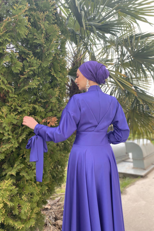 Gözde فستان سهرة حجاب بنفسجي